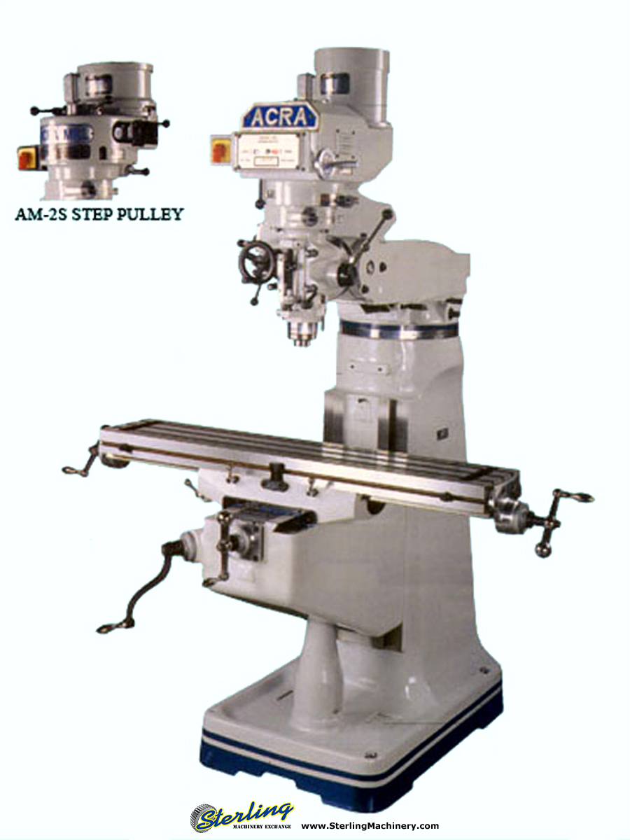 Brand New Acra Vertical Milling Machine (Step Pulley Type) "Bridgeport
