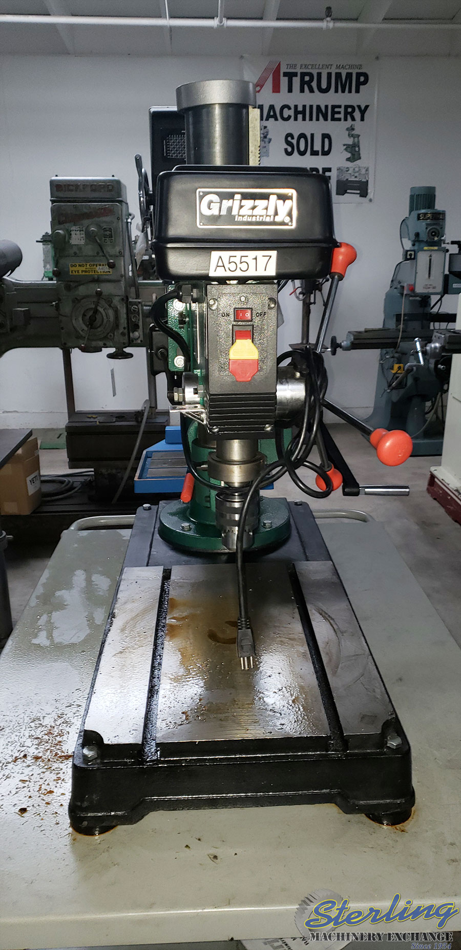 For Sale 45" x 5" Used Grizzly Radial Arm Drill, Mdl. G9969, Drill