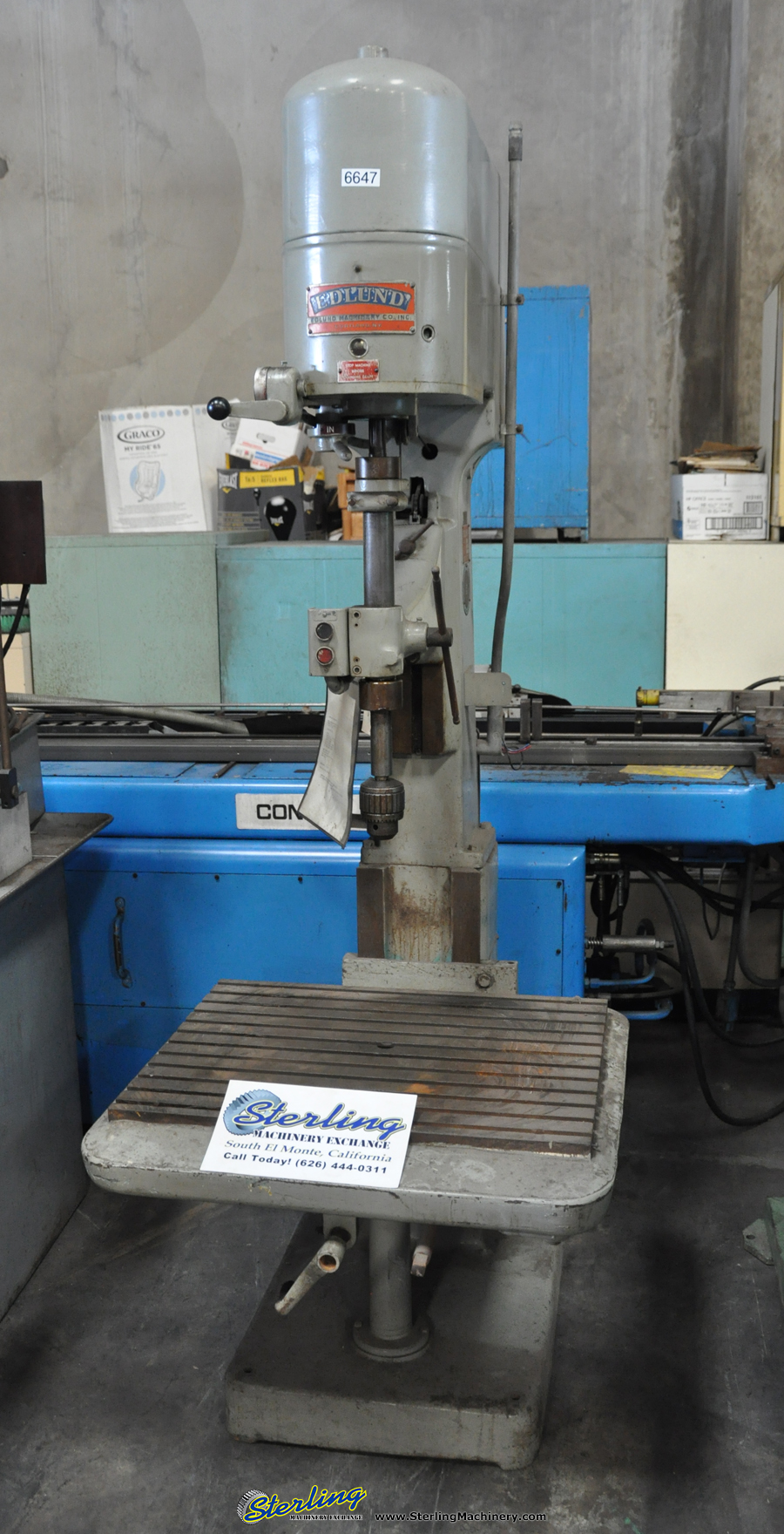 For Sale 30" Used Edlund Drill Press, Mdl. 2F15, Sliding Head, Ball