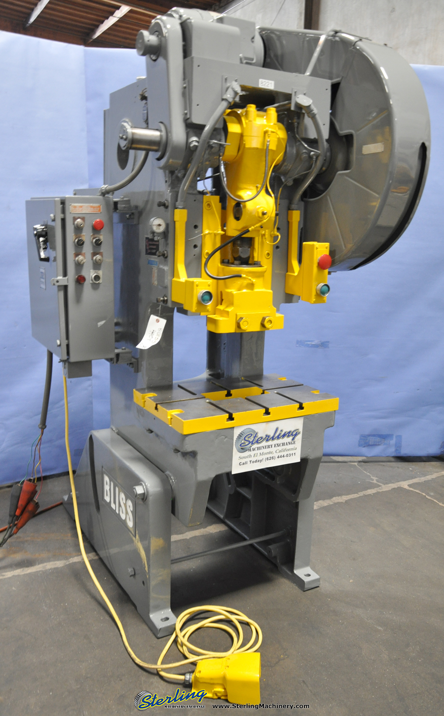 For Sale 35 Ton x 3" Used Bliss OBI Air Clutch Punch Press, Mdl. C35