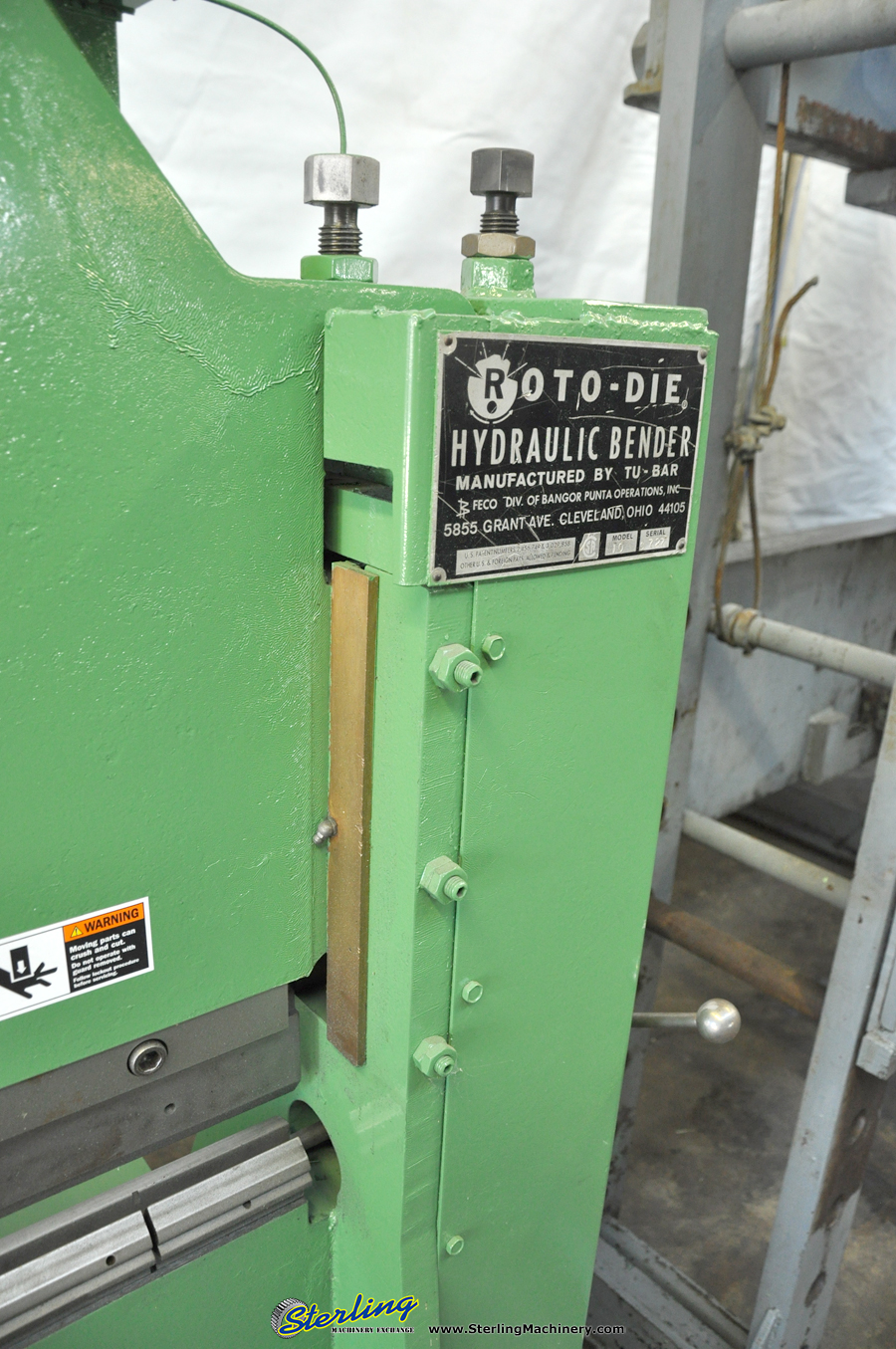 For Sale 16 Ga. x 10' Used RotoDie Hydraulic Bender, Mdl. 10, 3 Way