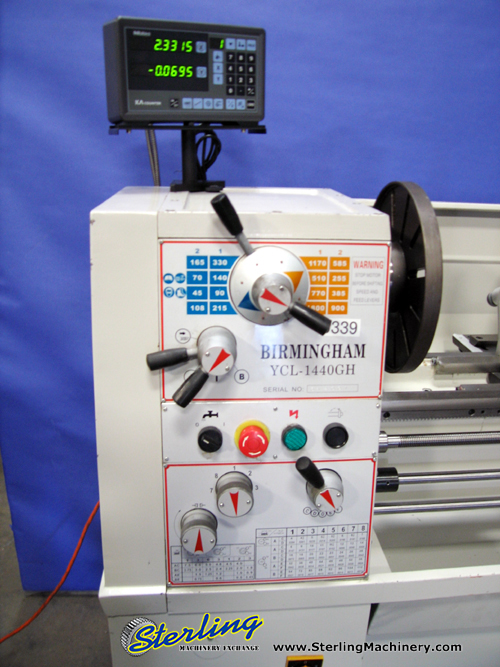 For Sale 14"/ 21" x 40" Birmingham Engine Lathe, Mdl. YCL1440GH, (2005) 9339 Sterling Machinery