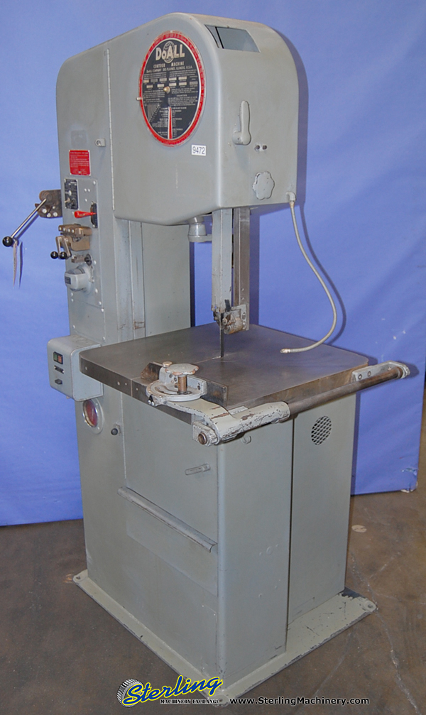 For Sale 16" DoAll Vertical Bandsaw, Mdl. 16120, Blade Welder/Grinder
