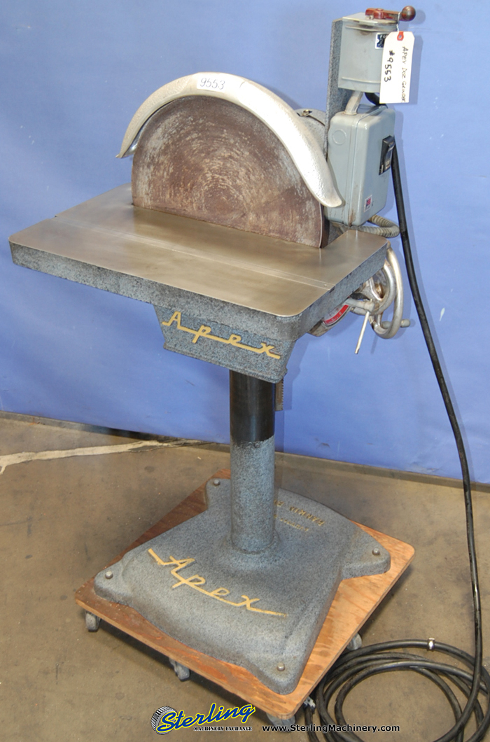For Sale 16" Used Apex Disc Grinder, Mdl. 16 D, 9553 Sterling Machinery