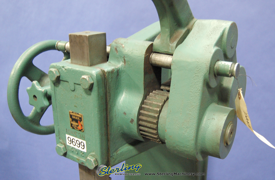 For Sale 12 Ton Used Dake Compound Ratchet Arbor Press, Mdl. 4,Slotted Table Plate, Capacity