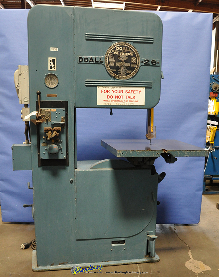 Used DoAll Vertical Bandsaw Sterling Machinery