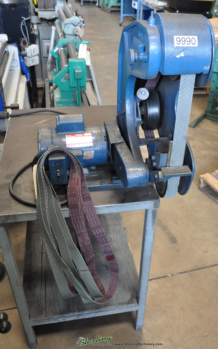For Sale 1 1/2" Used Burr King Belt Sander, Mdl. 760, Stand, Single