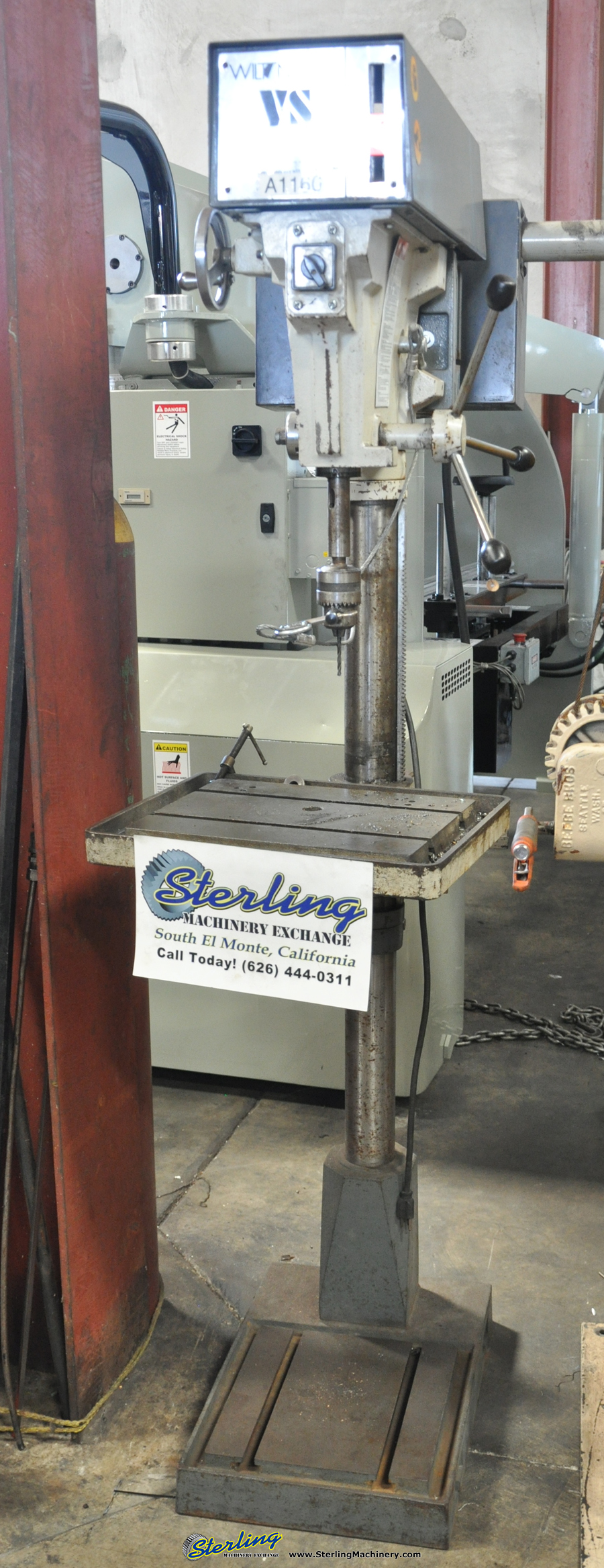 For Sale 15" Used Wilton Floor Drill Press, Mdl. A5816, Drill Chuck