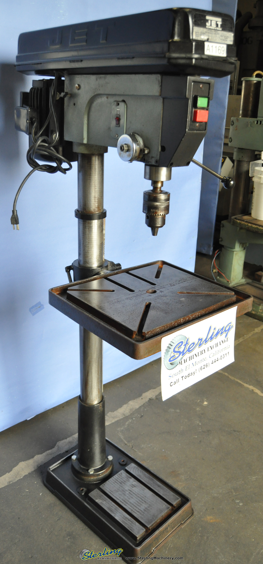 For Sale 20" Used Jet Floor Drill Press, Mdl. JDP 20MF, Drill Chuck & Arbor, Table Elevating