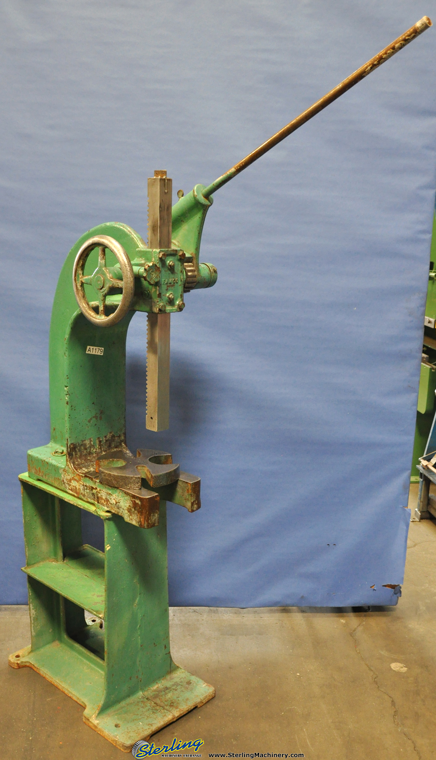 For Sale 6 Ton Used Famco Ratchet Arbor Press, Mdl. 4R, Table Plate