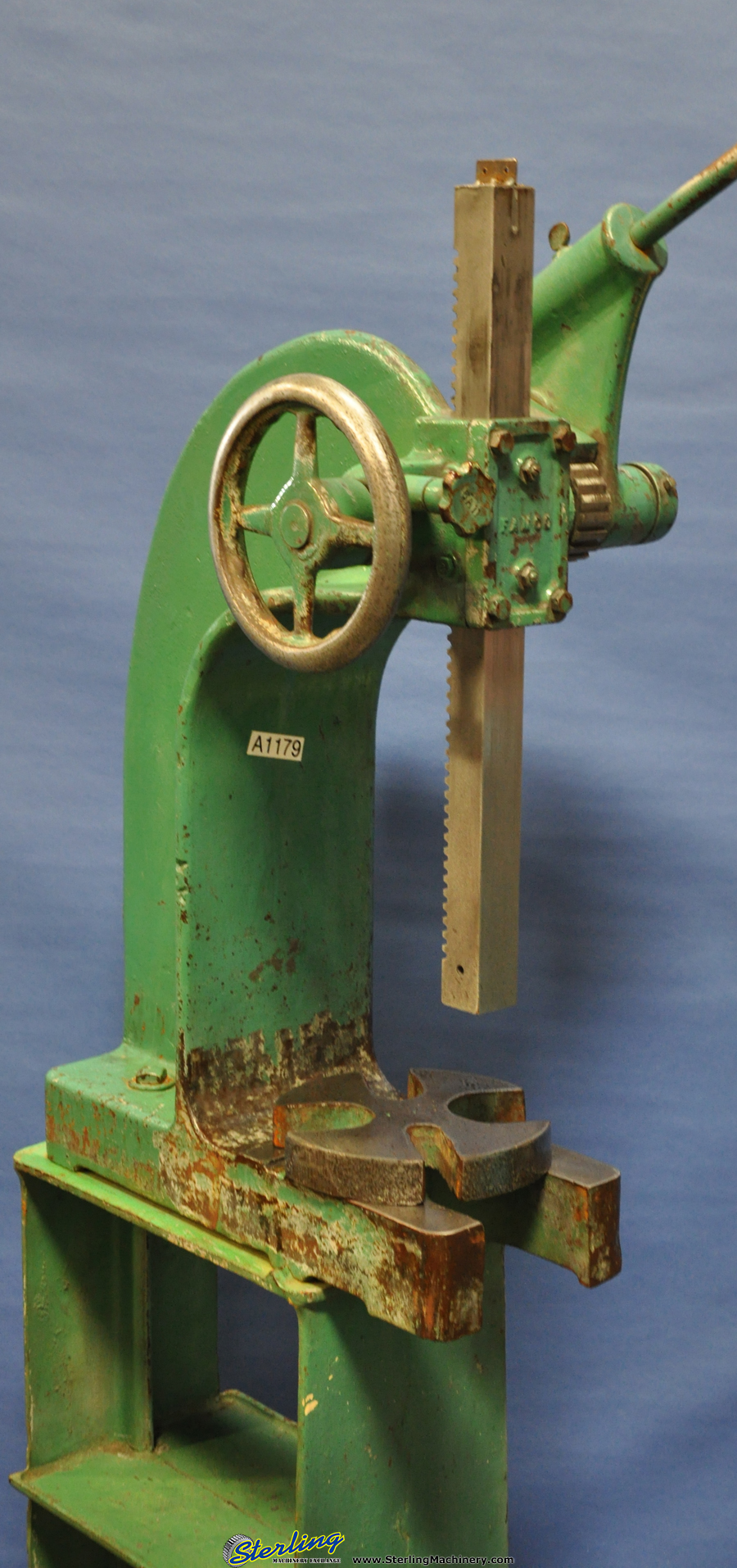 For Sale 6 Ton Used Famco Ratchet Arbor Press, Mdl. 4R, Table Plate, Stand A1179 Sterling