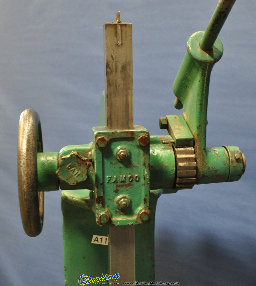 For Sale 6 Ton Used Famco Ratchet Arbor Press, Mdl. 4R, Table Plate