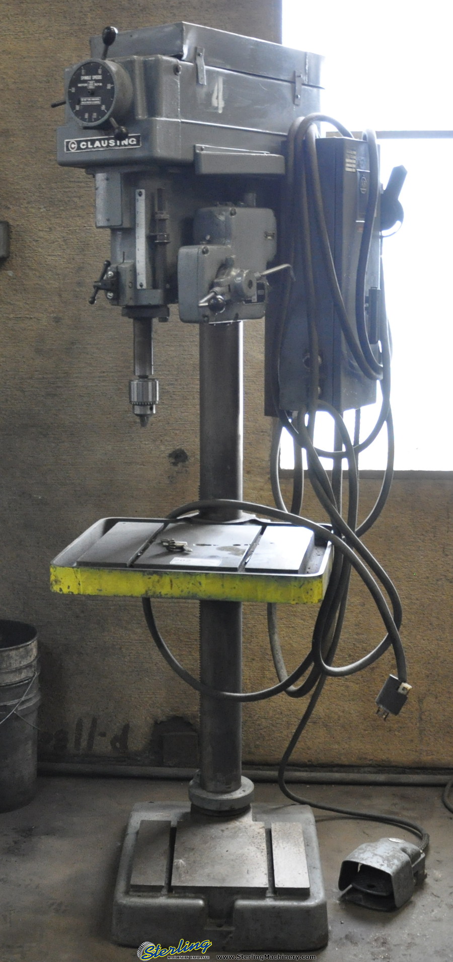 For Sale 20" Used Clausing Floor Drill Press, Mdl. 2276, Spindle Power Feed, Table Elevating