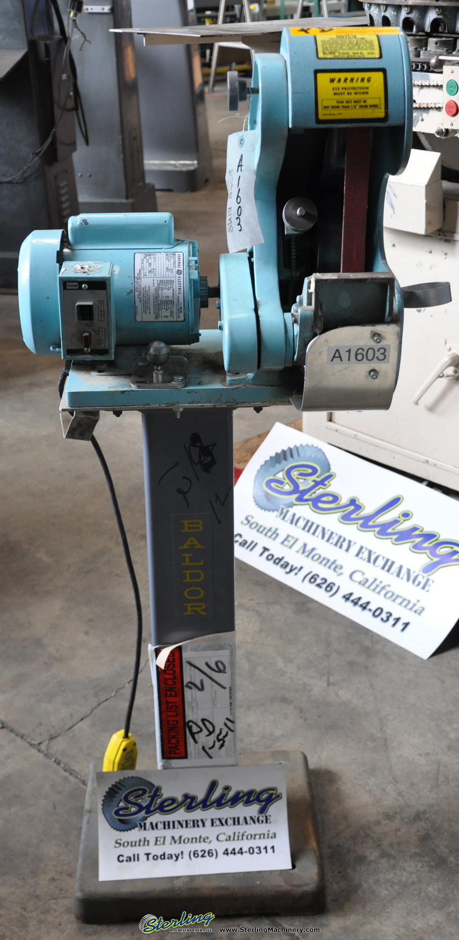 Used Burr King Belt Sander Sanders Sterling Machinery