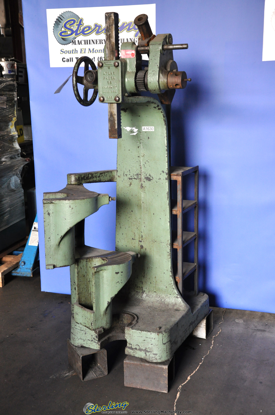 For Sale 15 Ton Used Atlas Compound Ratchet Arbor Press, Mdl. 5, 2