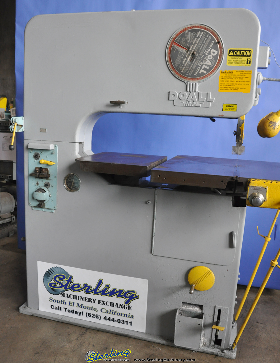 For Sale 36'' Used DoAll Vertical Bandsaw, Mdl. V 36, Blade Welder