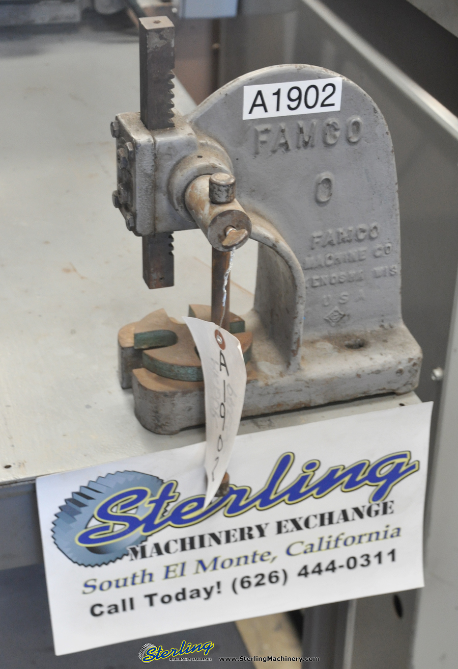 For Sale 1/2 Ton Used Famco Benchtop Arbor Press, Mdl. 0,A1902 Sterling Machinery