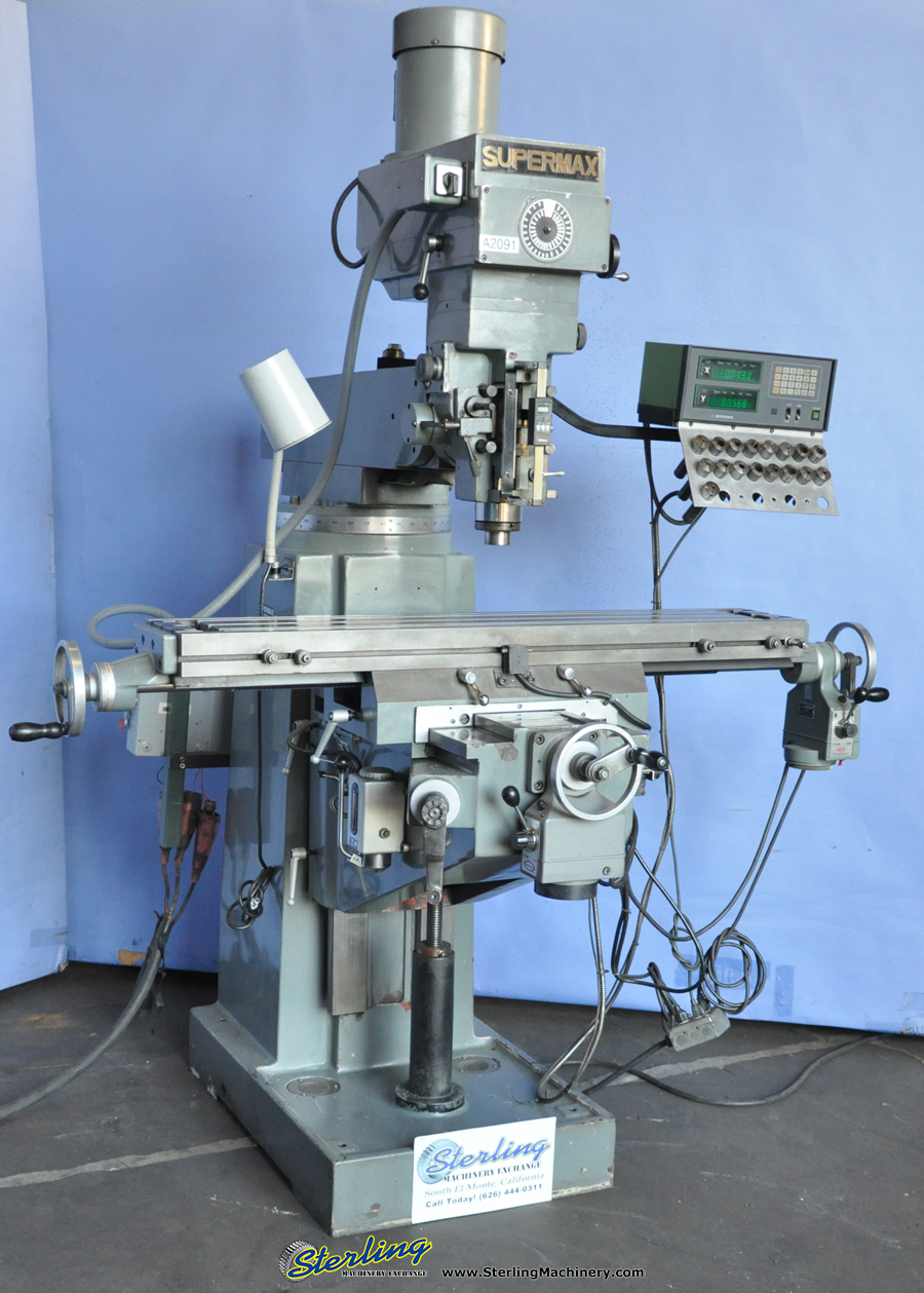 For Sale 9" x 49" Used Supermax Vertical Milling Machine, Mdl. YCM