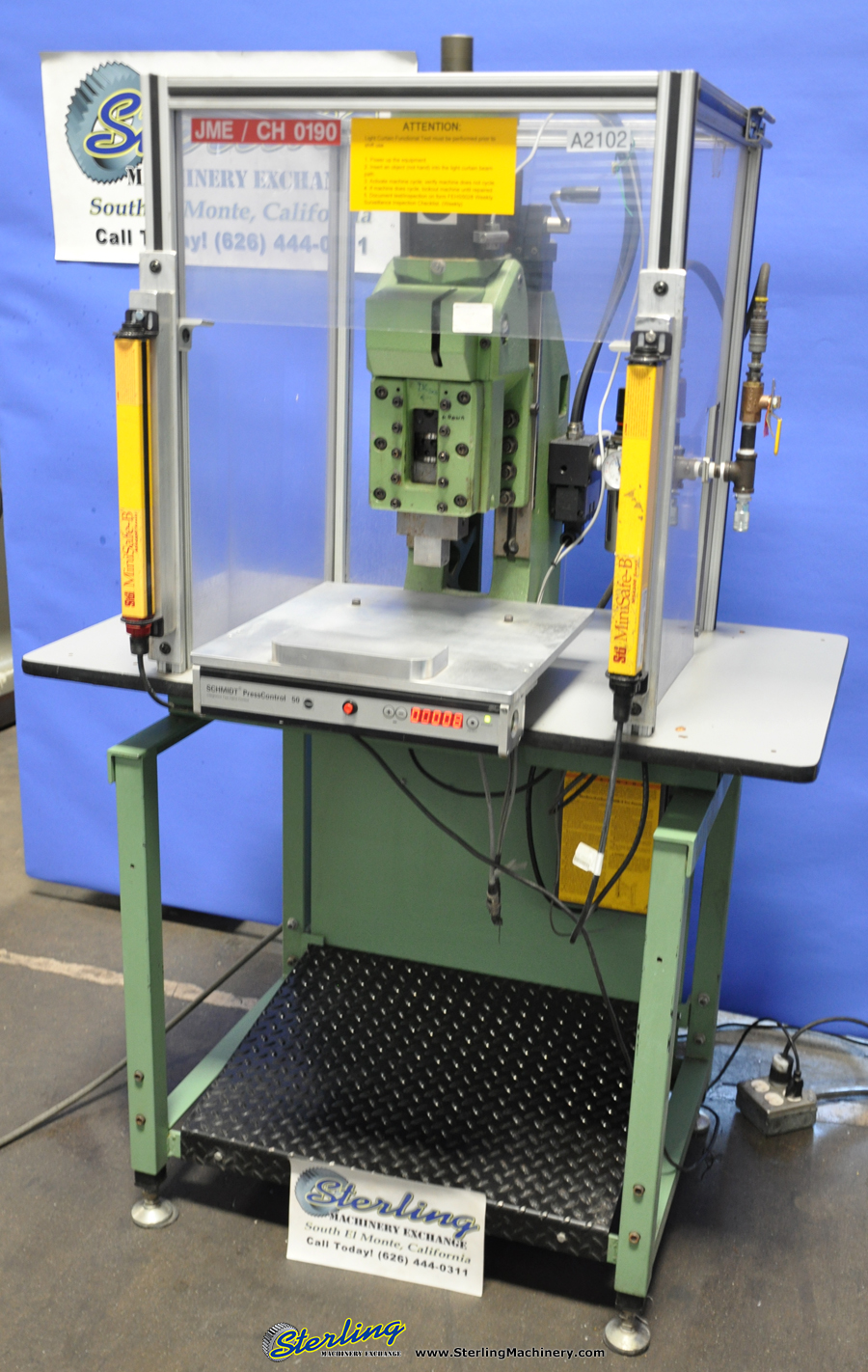 For Sale 13,490 Lbs. Force Used Schmidt Pneumatic Toggle Press, Mdl