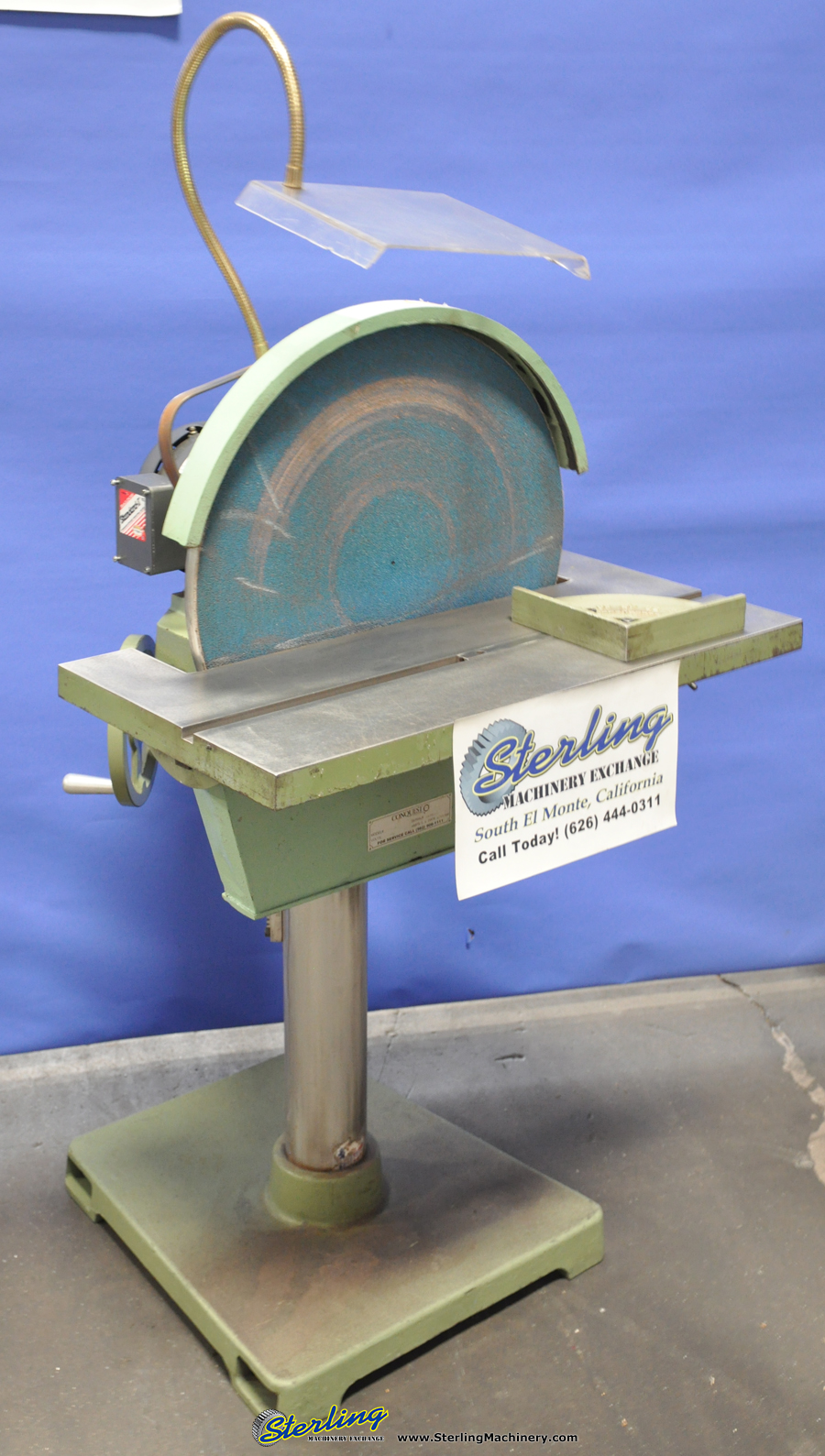 For Sale 20" Used Conquest Disc Sander, Mdl. 20ARCH, Table Elevating