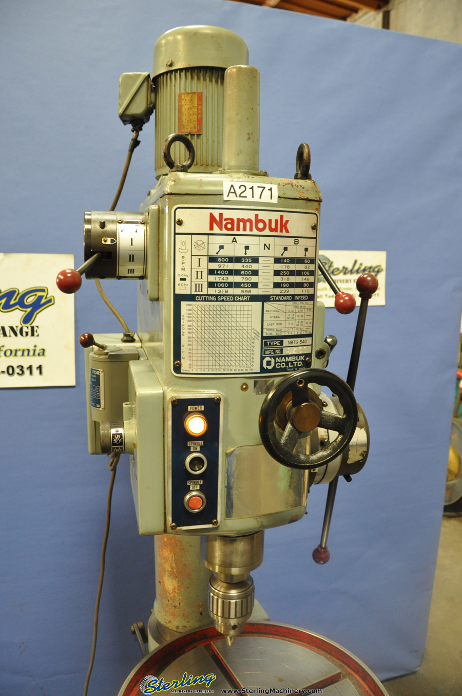 For Sale 21" Used Nambuk Drill and Tapping Press, Mdl. NBTG540, T