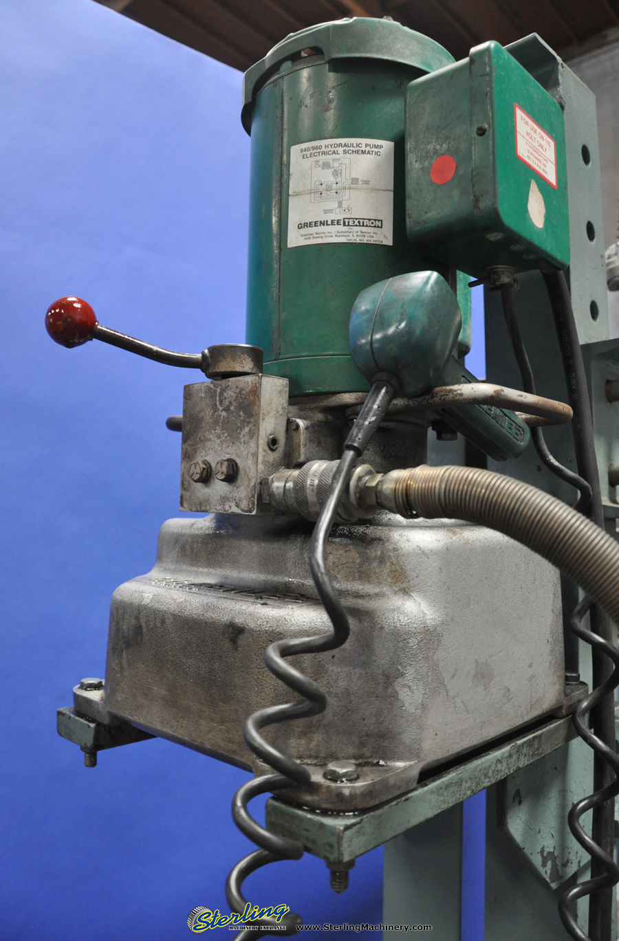 For Sale 50 Ton x 7" Used Greenlee H Frame Press, Mdl. , Hand Controls, Greenlee Electric