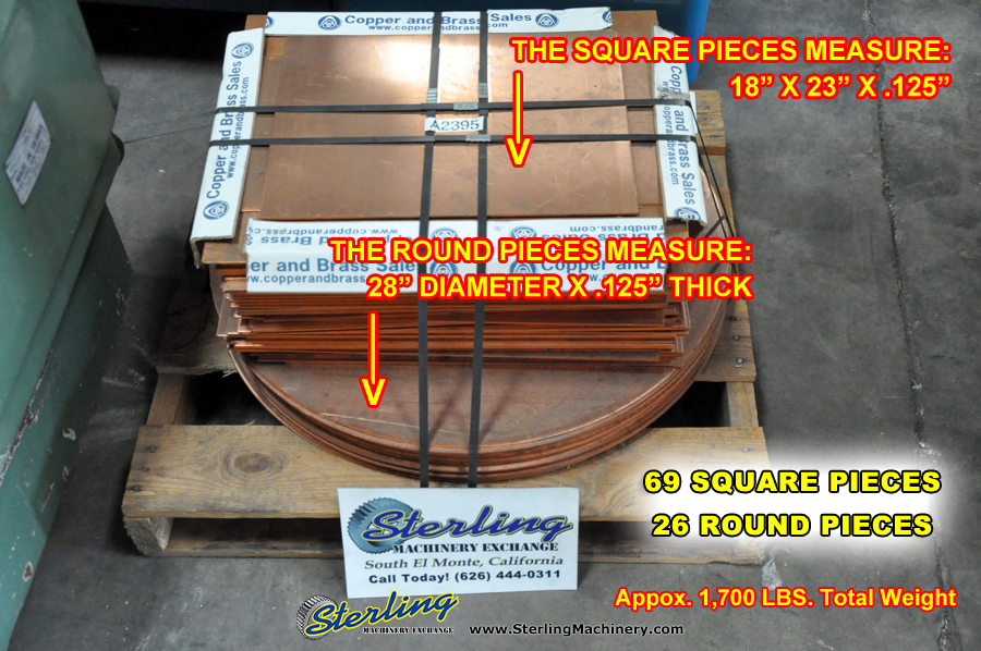 Used-SandingMaster-Brand New Copper Plate, Round and Square-SCSB-3-1300-A2395-01