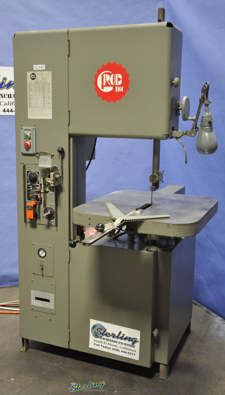 For Sale 18" Used Grob Vertical Band Saw With Pneumatic Table Feed