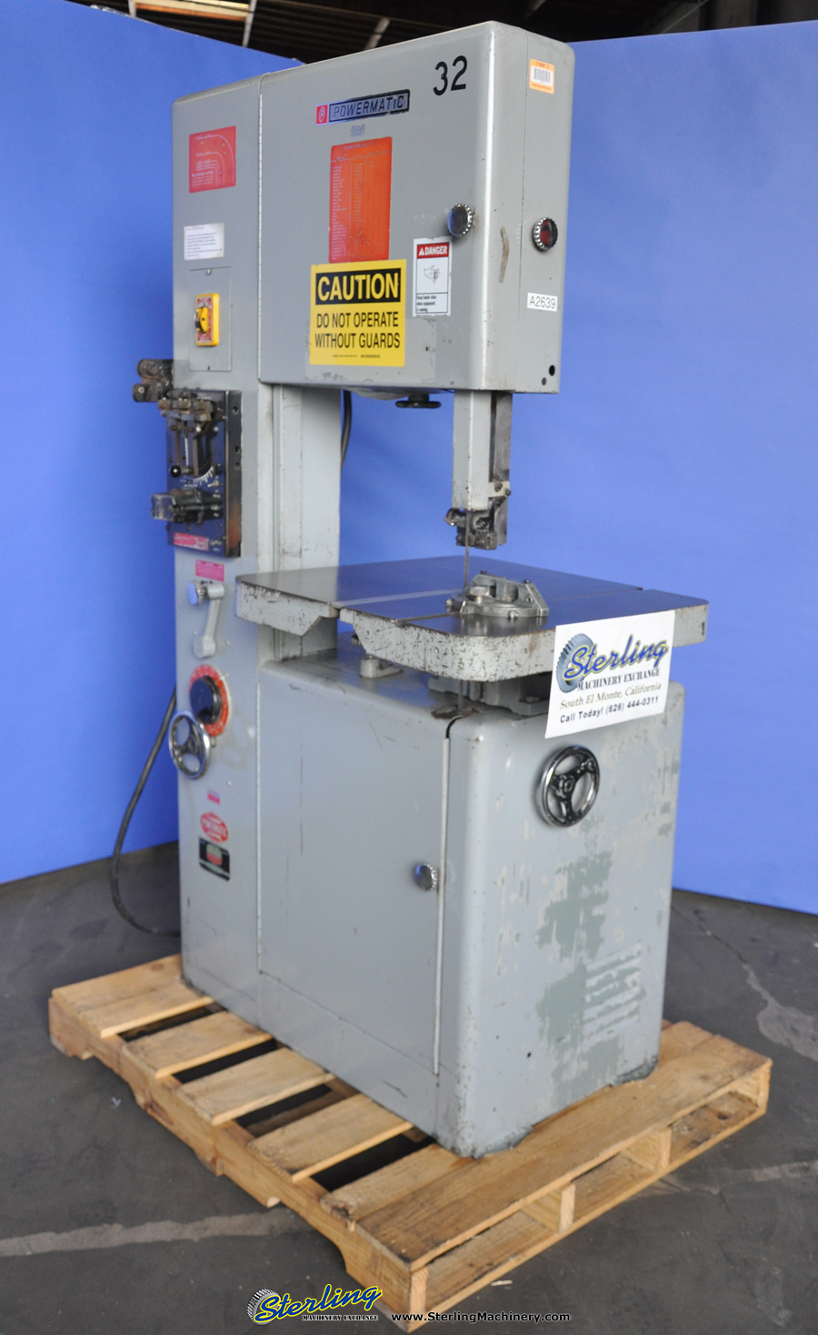For Sale: 20'' Used Powermatic Vertical Bandsaw, Mdl. 87, Blade Welder