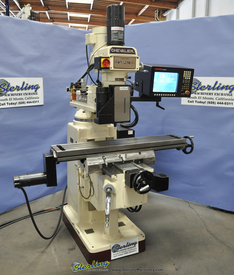 For Sale 10" x 50" Used Chevalier 3 Axis CNC Or Manual Use Vertical