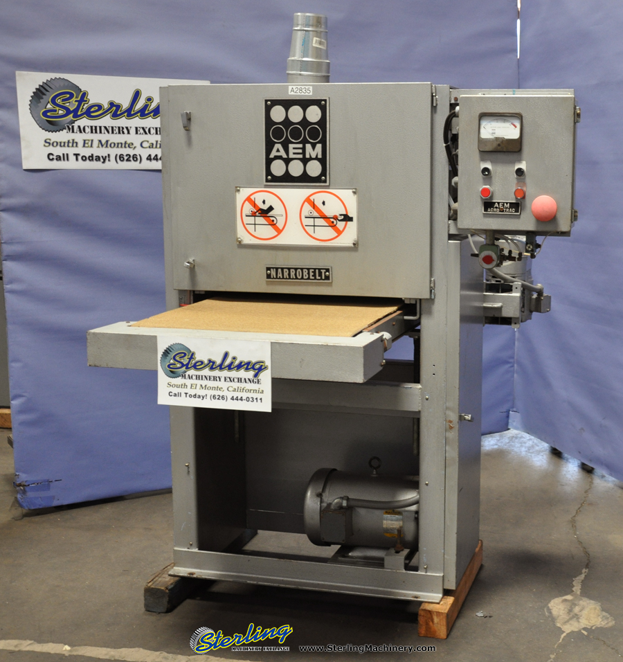 For Sale 24" Used AEM Wide Belt Wood Sander , Mdl. 250 NB, 15 H.P