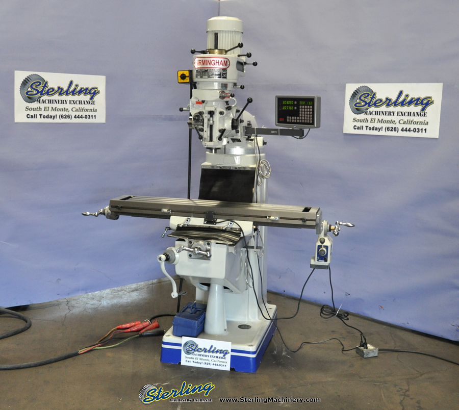 Brand New Birmingham (Step Pulley) Milling Machine With Digital Readout