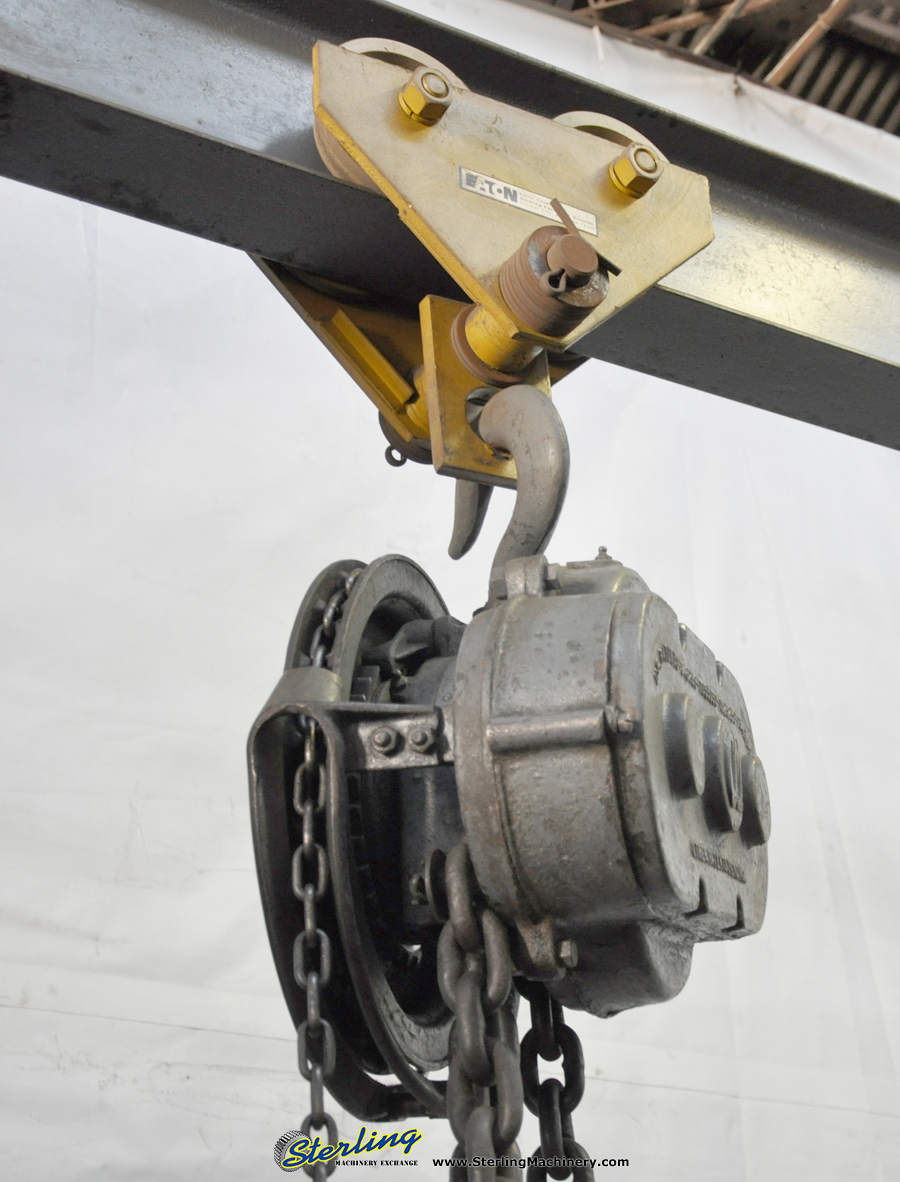 For Sale 2 Ton Used A Frame Hoist, Mdl. , Manual Chain Hoist, Caster's