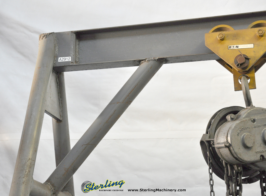 For Sale 2 Ton Used A Frame Hoist, Mdl. , Manual Chain Hoist, Caster's