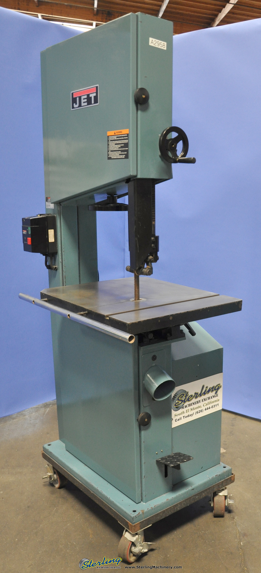 For Sale 20" Used Jet Vertical Bandsaw (Woodworking), Mdl. JWBS201