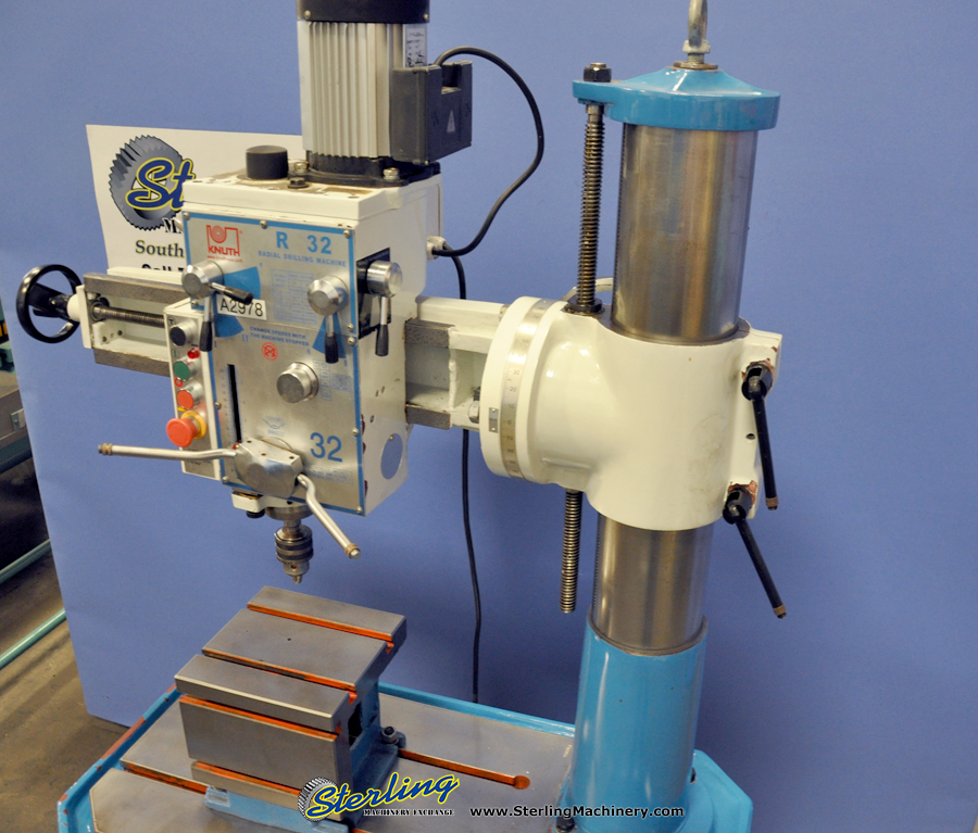 For Sale 6" x 27" Used Knuth Radial Drill, Mdl. R32, TSlotted Table