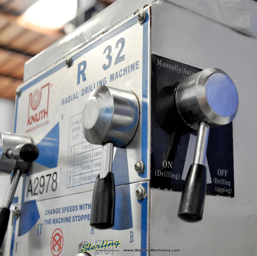 For Sale 6" x 27" Used Knuth Radial Drill, Mdl. R32, TSlotted Table