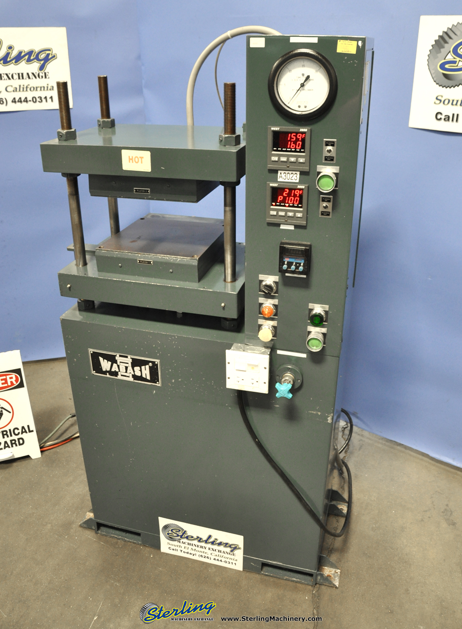 For Sale 20 Ton Used Wabash Hydraulic Heated Platen Press, Mdl. 20
