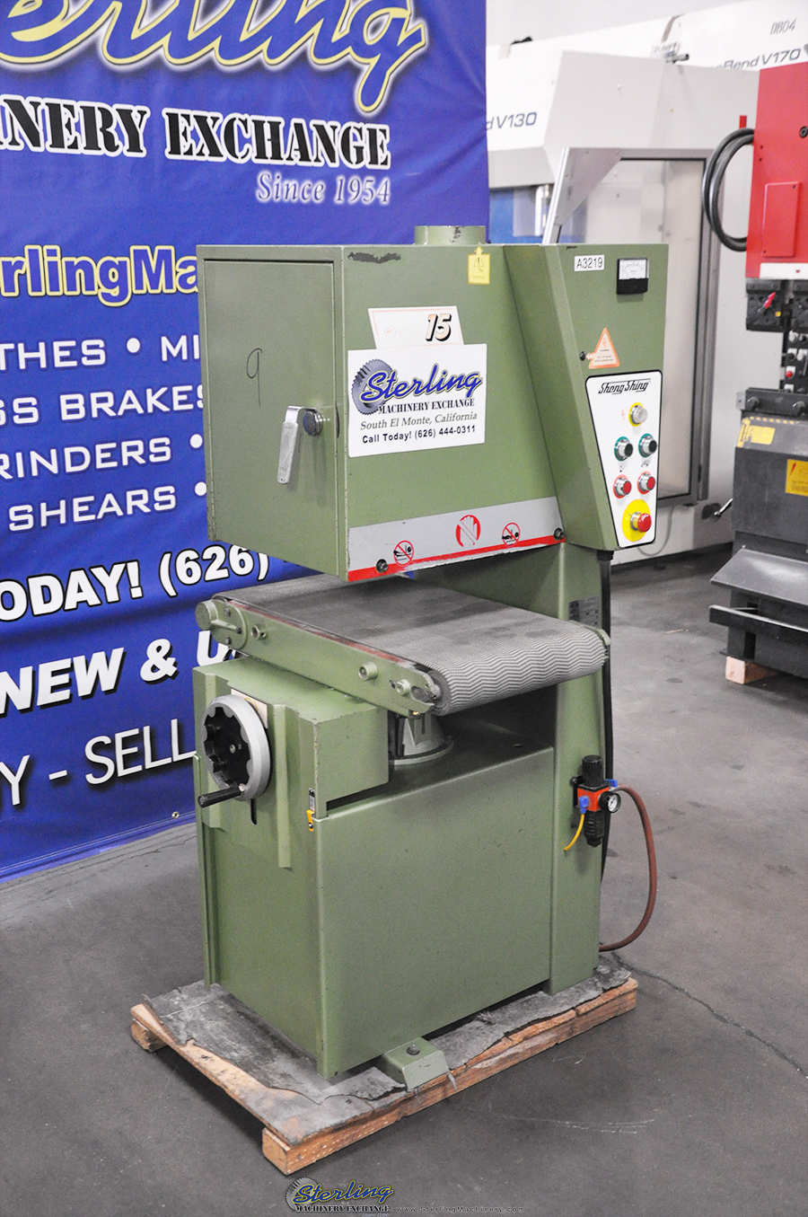 For Sale 15" Used Sheng Shing Wide Belt Sander (Woodworking), Mdl. SDM