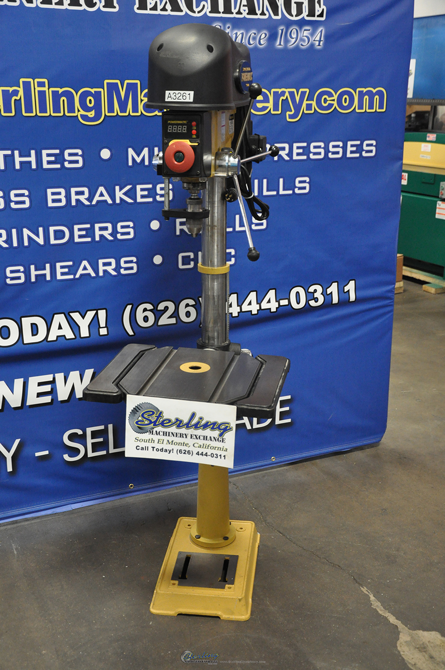 For Sale 18" Used Powermatic Variable Speed Floor Drill Press, Mdl