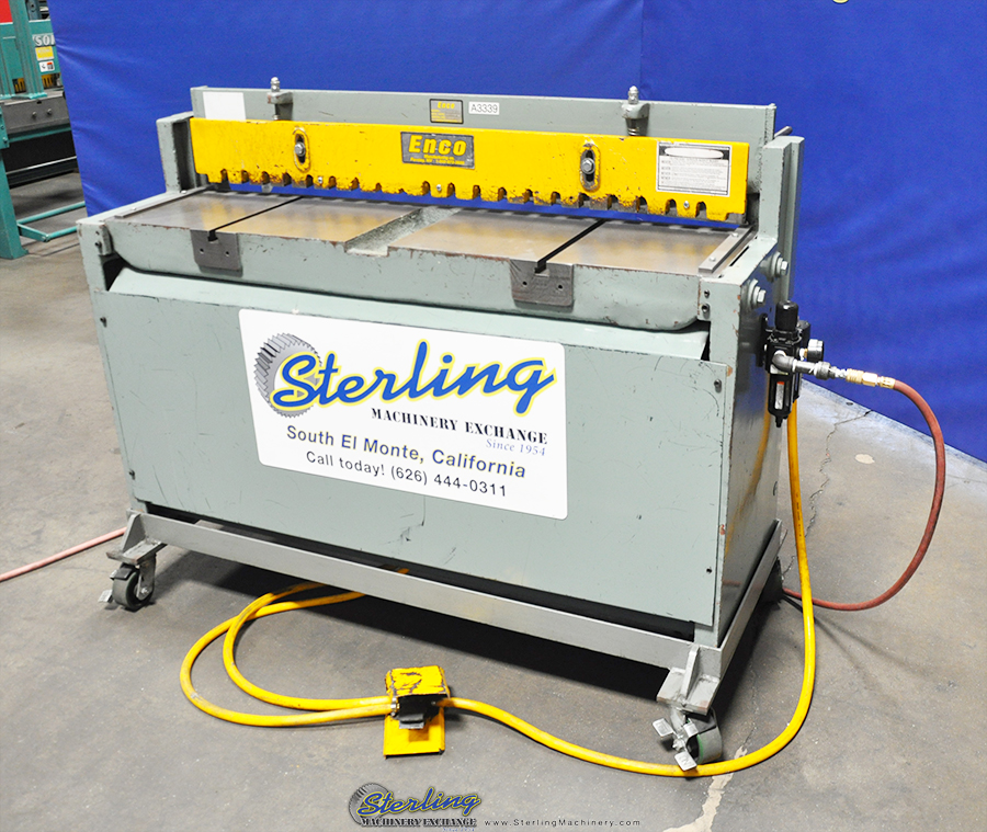 Used Enco Pneumatic Shear Power Squaring Shears (Gauge) 10 GA 20 GA