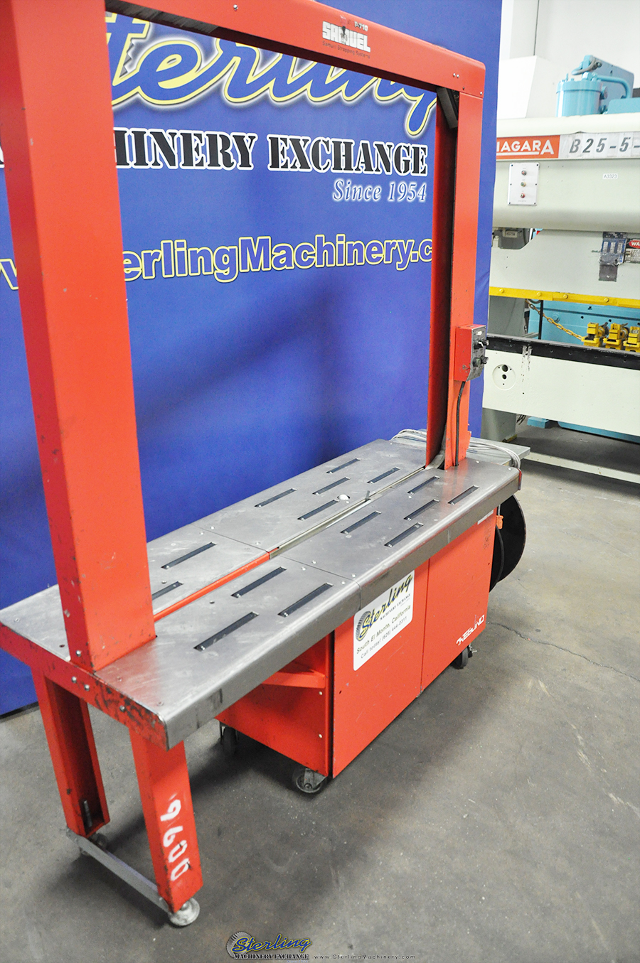 For Sale 44" x 48" Used Samuel Automatic Poly Strapping Machine, Mdl