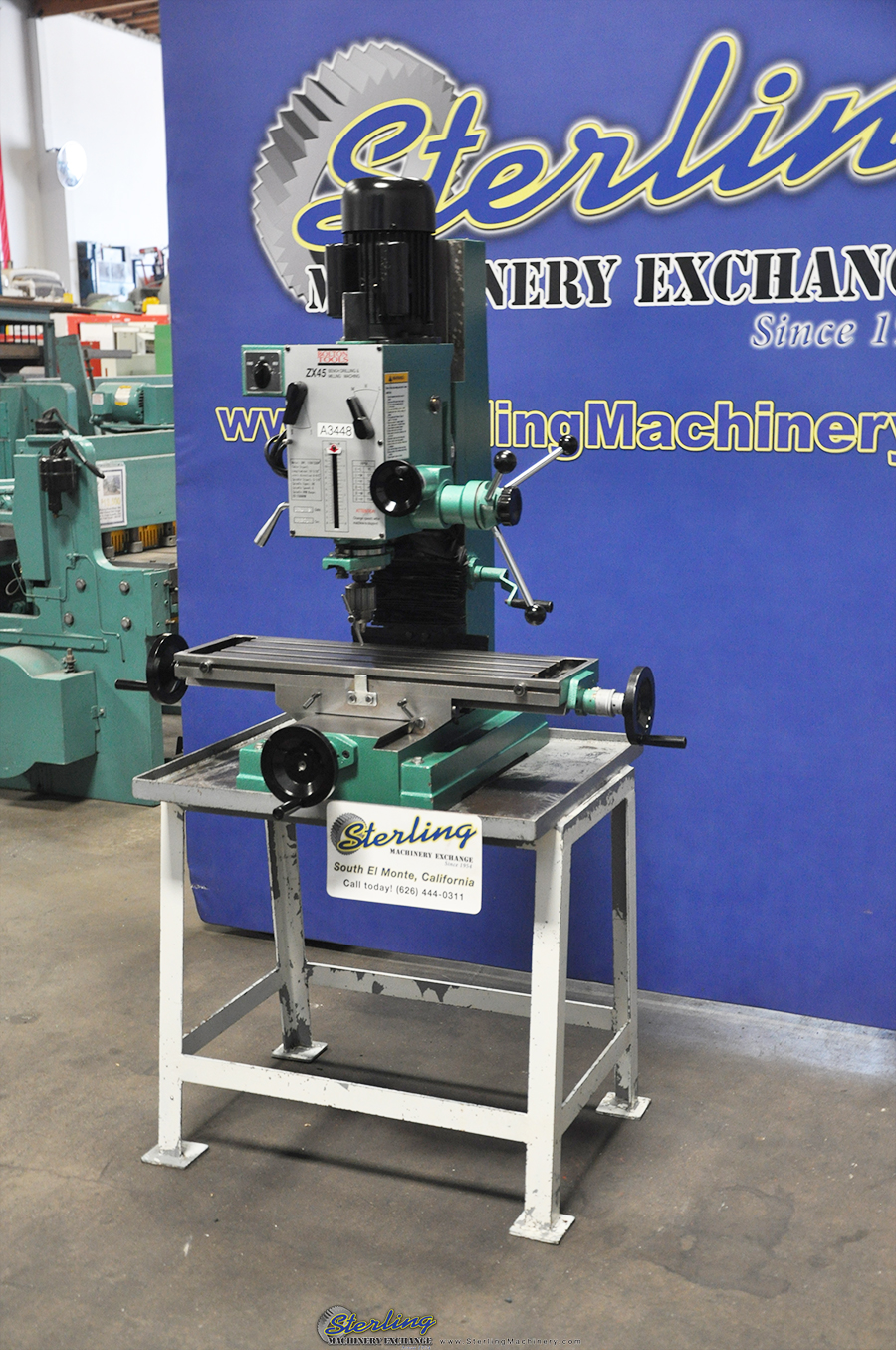 For Sale 91/2" x 32" Used Bolton Mill Drill, Mdl. ZX45, Stand, Drill