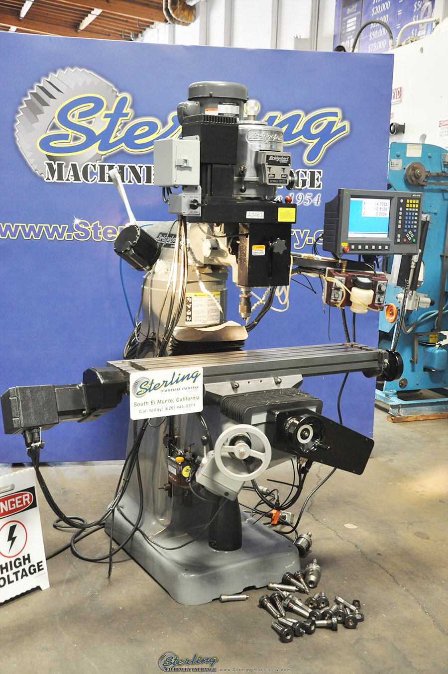 For Sale 9" x 49" Used Bridgeport By Hardinge 3 Axis CNC Vertical