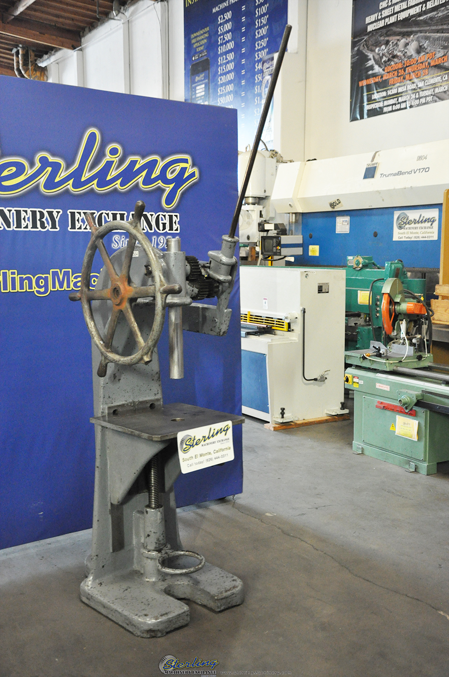 Used Greenerd Ratchet Floor Type Arbor Press Arbor Presses Sterling