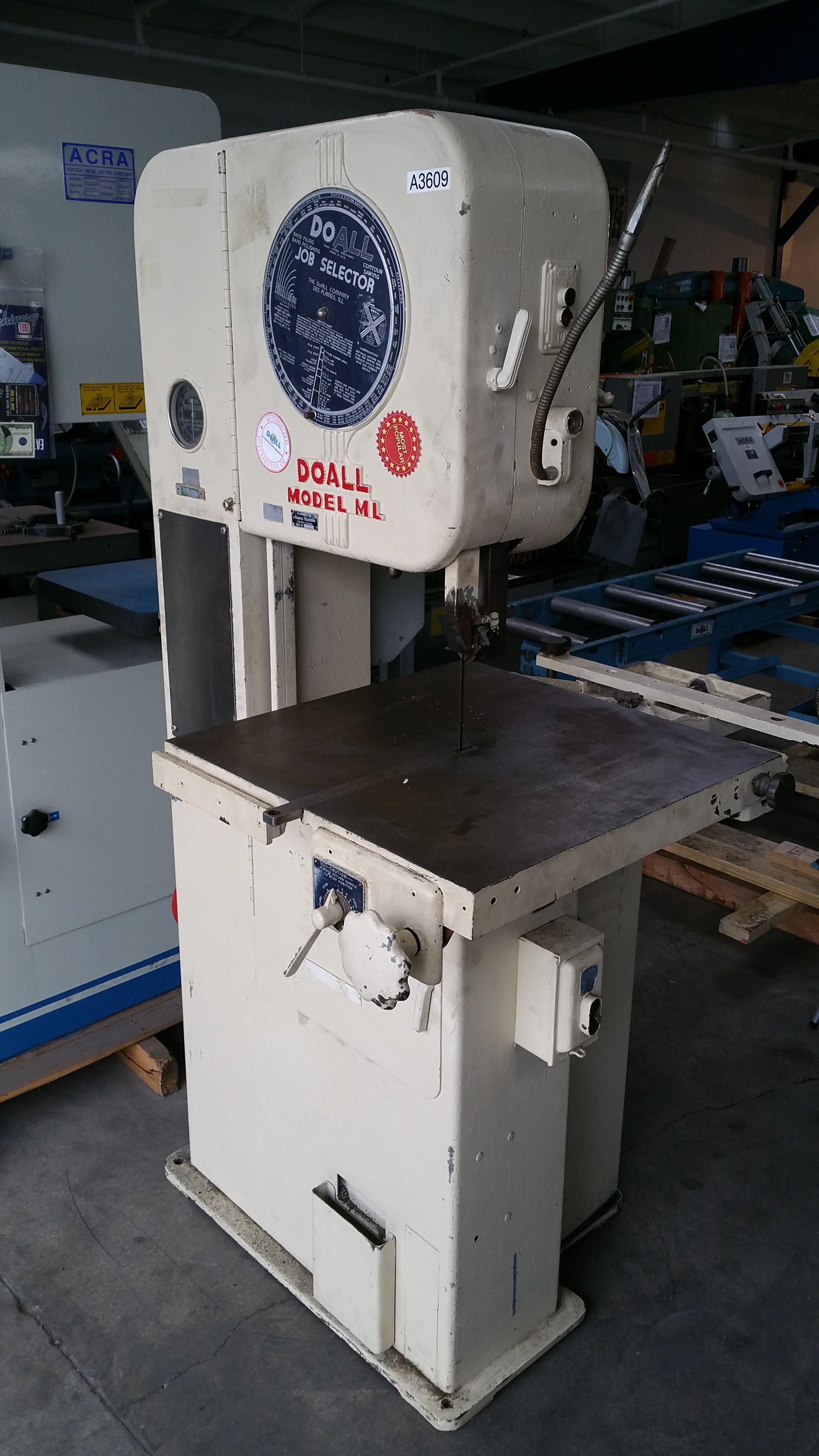 Used DoAll Vertical Heavy Duty Bandsaw - Vertical Bandsaw - Saws