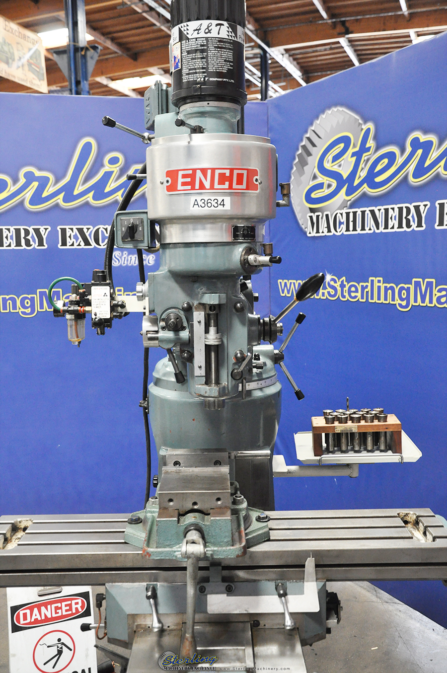 For Sale 9" x 42" Used Enco Vertical Milling Machine (Step Pulley Type