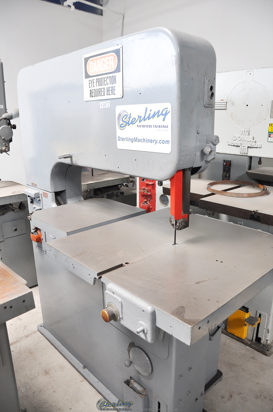 For Sale 36'' Used DoALL Vertical Deep Throat Bandsaw, Mdl. V36