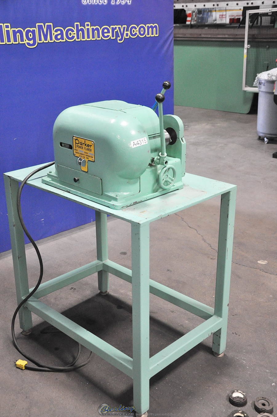 For Sale 2" Used Parker Tube End Bending and Flaring Machine, Mdl. 232B, Stand, Extra Dies, 