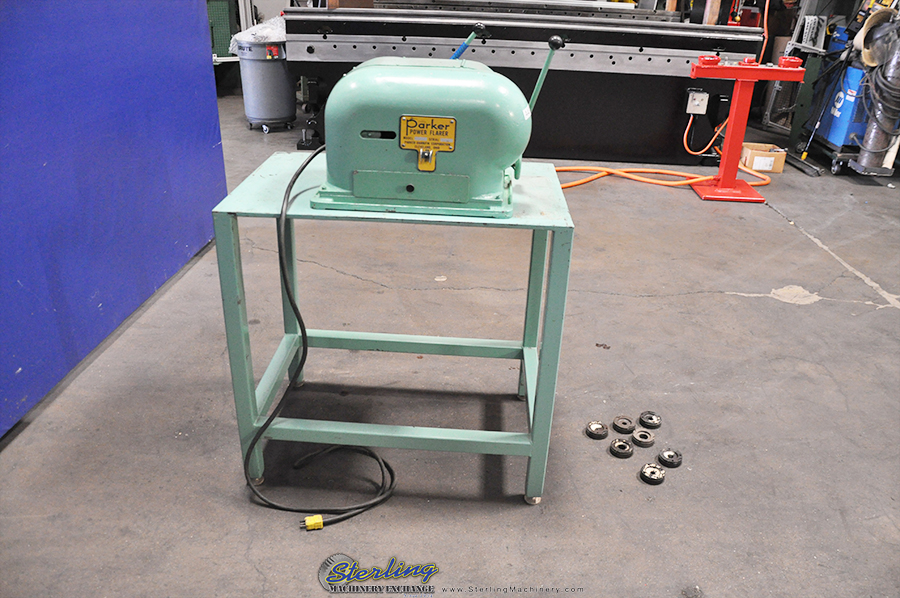 For Sale 2" Used Parker Tube End Bending and Flaring Machine, Mdl. 232B, Stand, Extra Dies, 